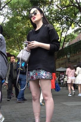 4K 性感身材短裙街拍高跟美女