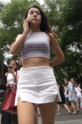 4K 性感小蛮腰短裙街拍美女