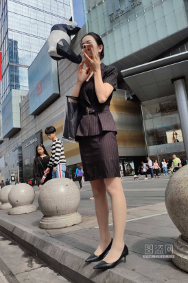 心灵街拍第30期 工装制服丝袜美女