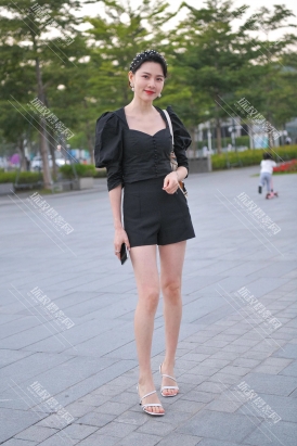 【J4795】黑裙白凉高